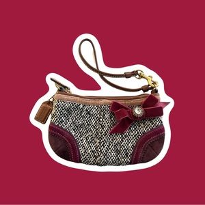 Tweed y2k Coach wristlet